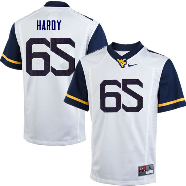 NCAA Men's Isaiah Hardy West Virginia Mountaineers White #65 Nike Stitched Football College Authentic Jersey TS23N27LB